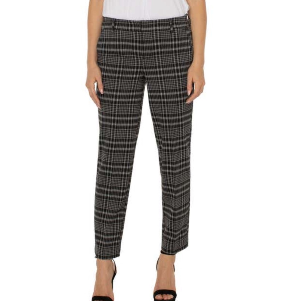 Liverpool Women's Pants Black/Gray Plaid Size 12/31